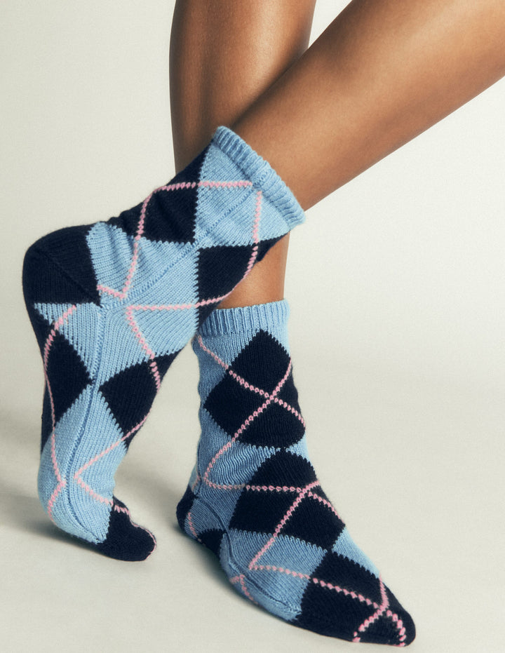 Cosy Knit Socks-Argyle