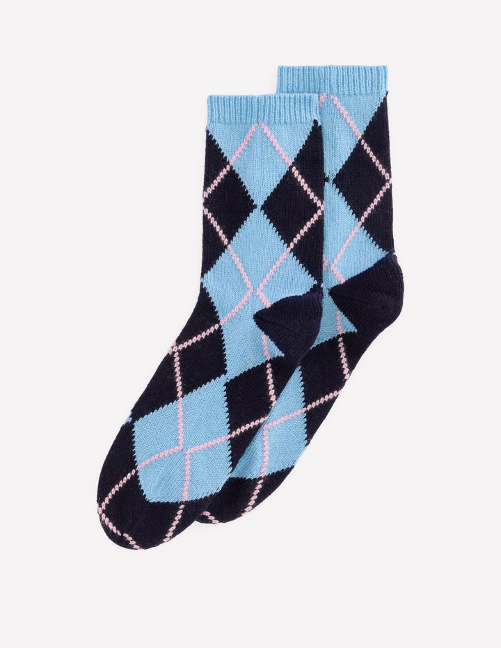 Cosy Knit Socks-Argyle