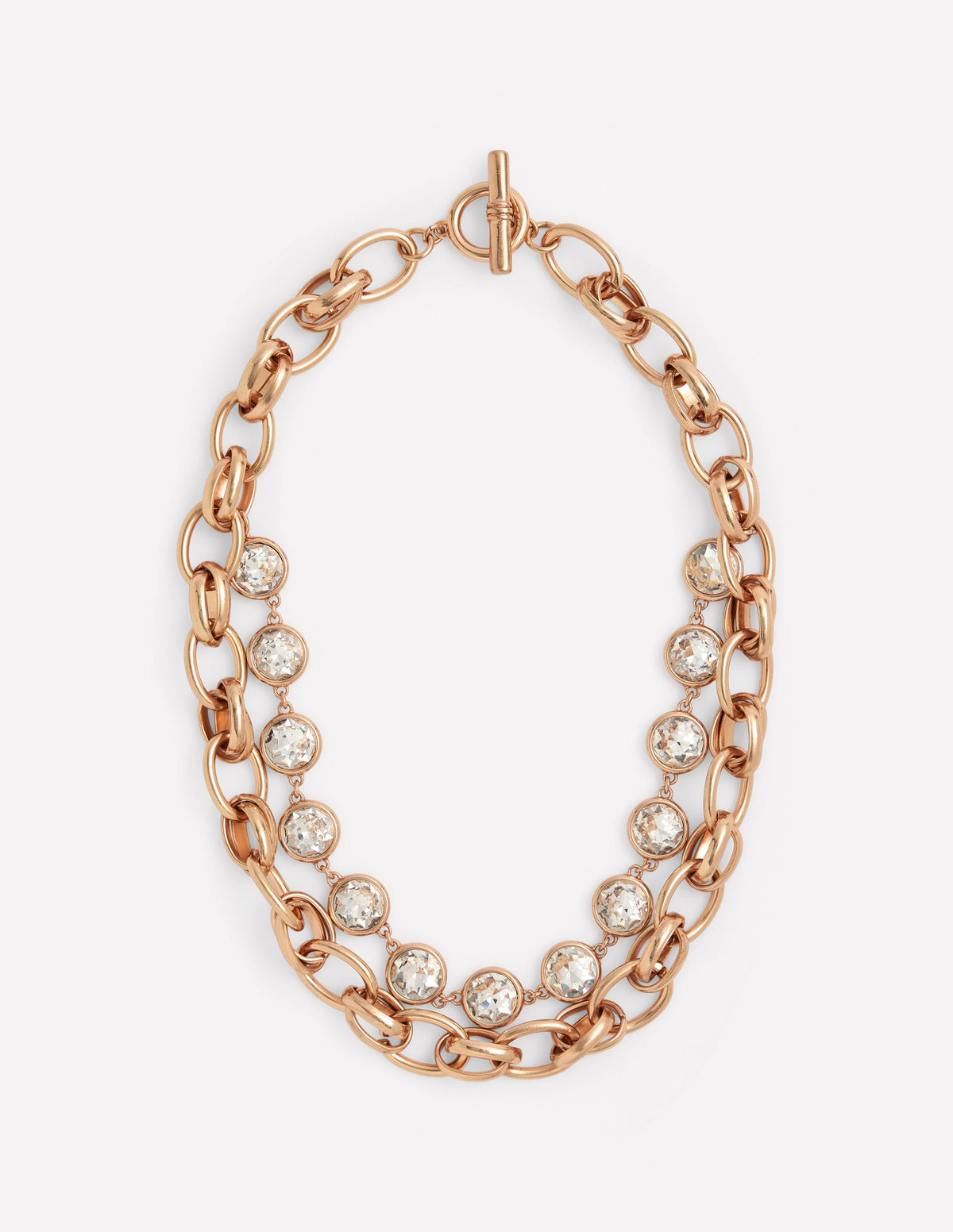 Metal Jewel Chunky Necklace-Gold-1
