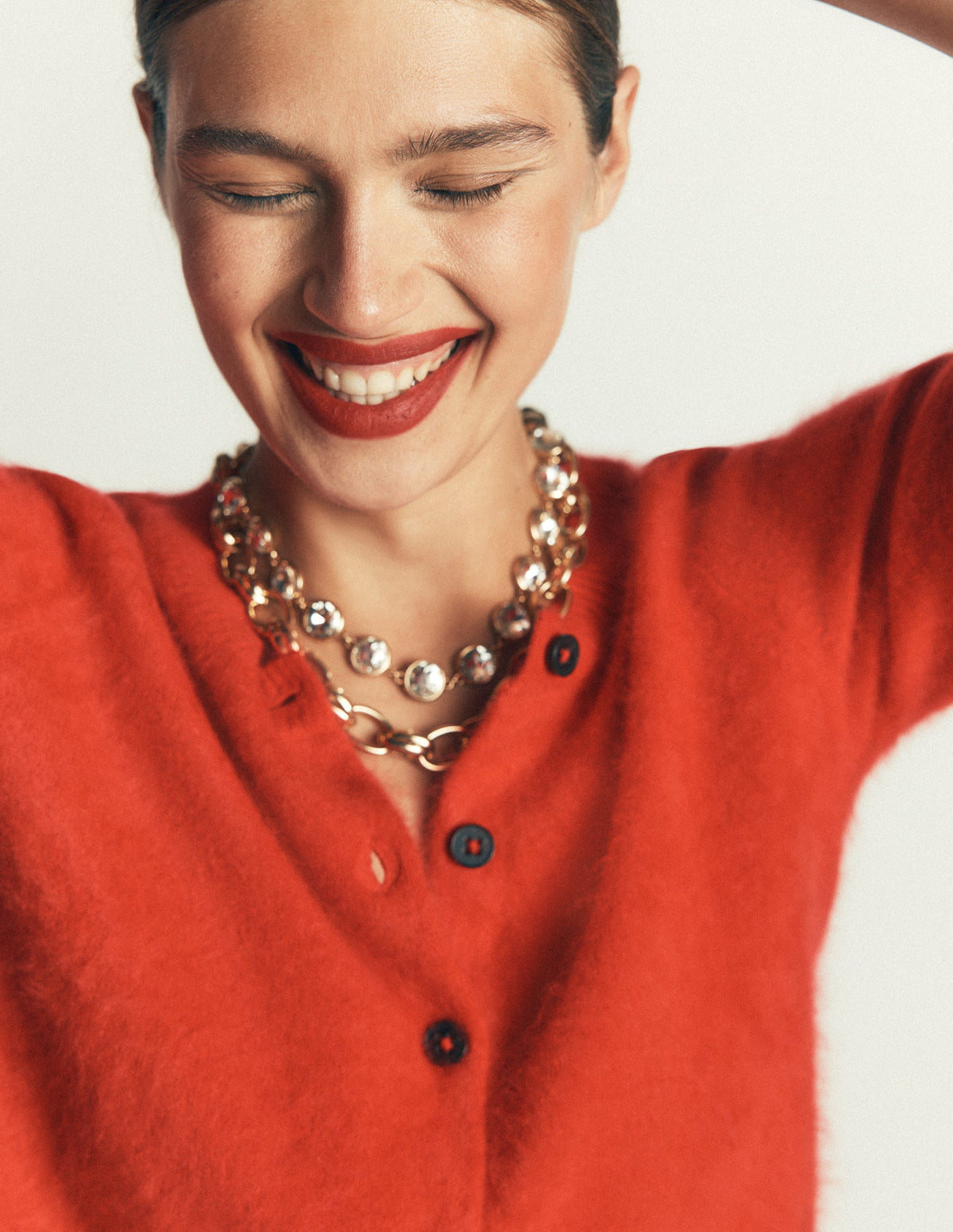 Metal Jewel Chunky Necklace-Gold-3