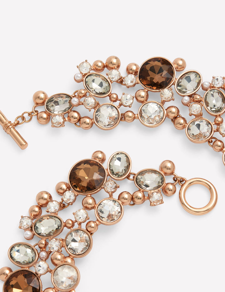 Statement Jewel Necklace-Smoke