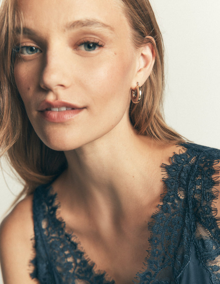 Small New Hoops-Gold