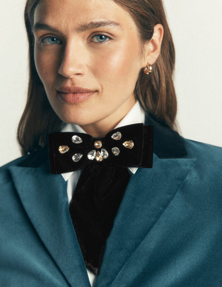 Embellished Bow-Black