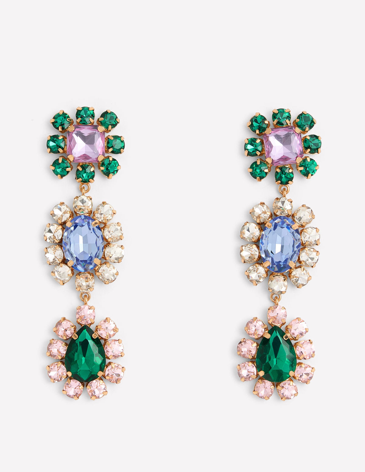 Jewel Drop Earrings-Multi Jewel - Image 1