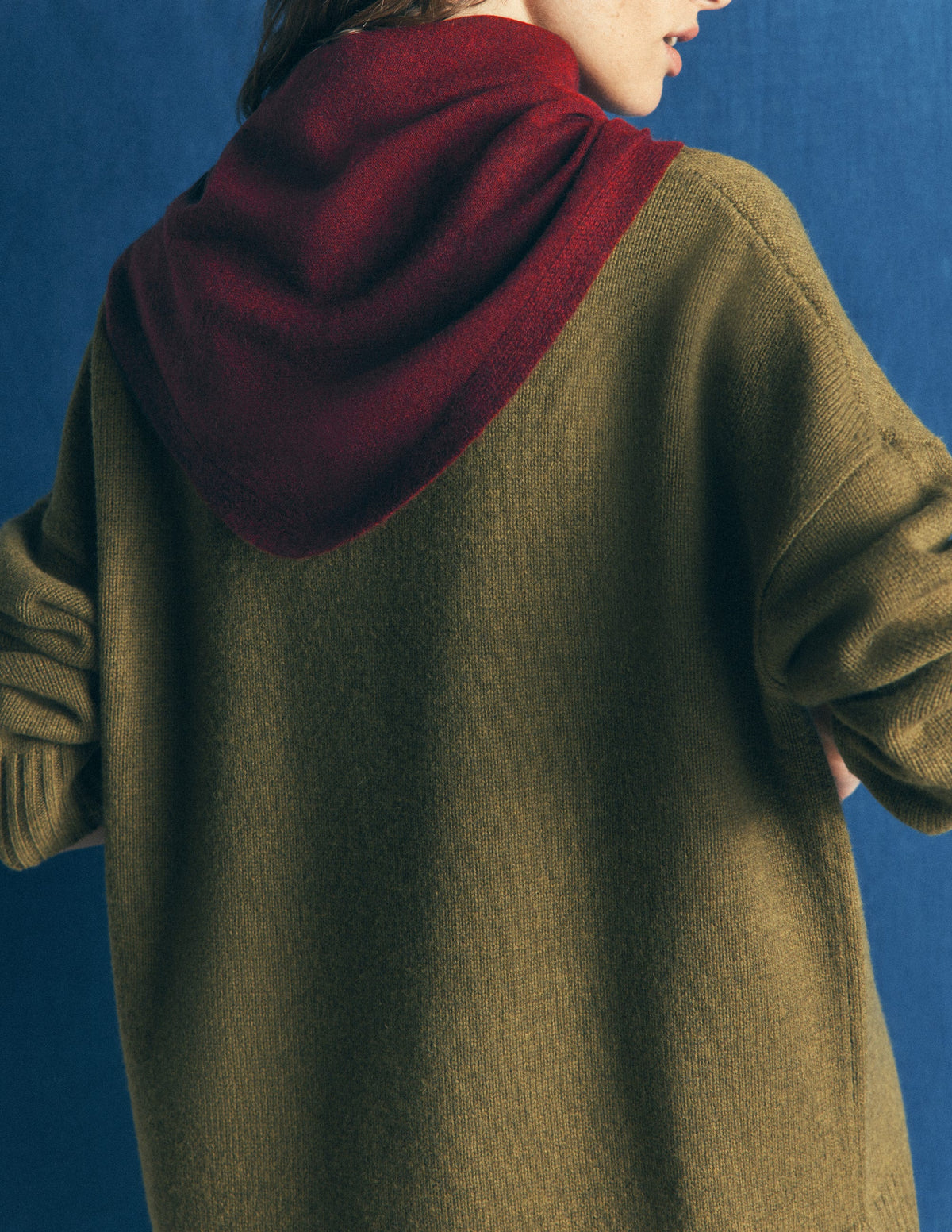 Large Cashmere Neckerchief-Spiced Apple - Image 3
