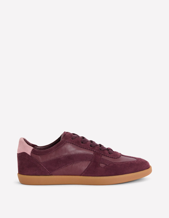 Leather Side Detail Trainer-Oxblood