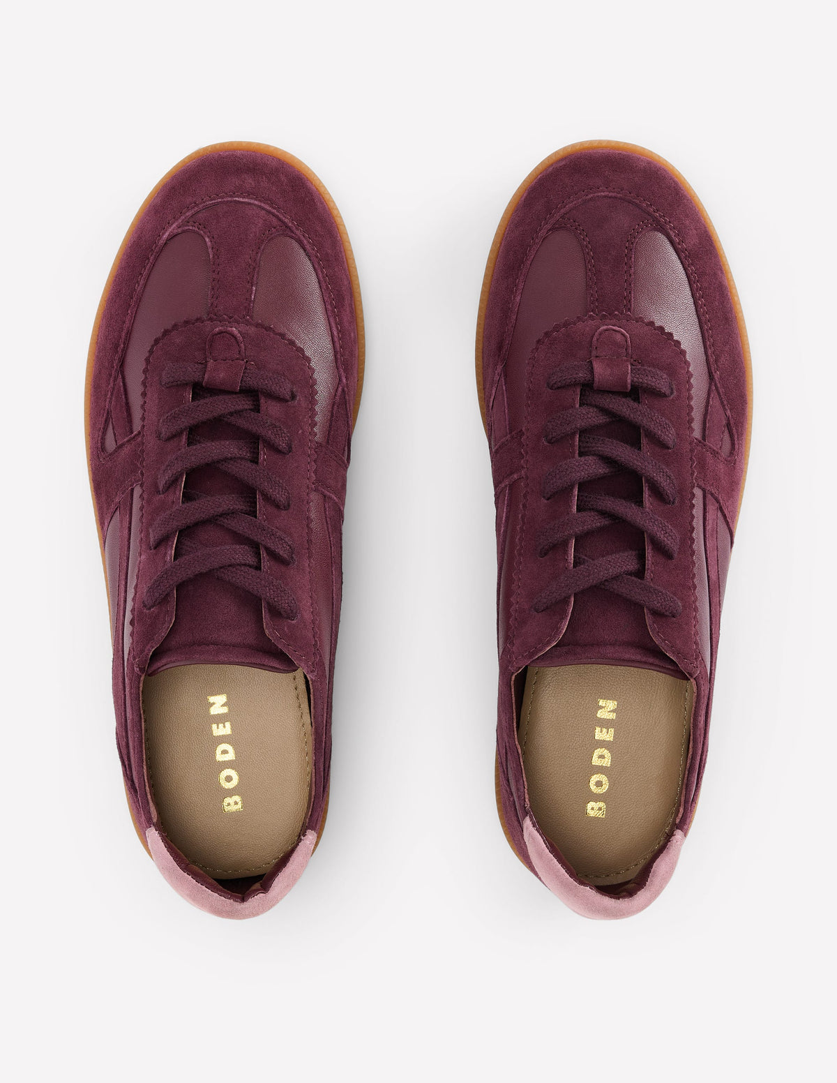 Leather Side Detail Trainer-Oxblood - Image 5