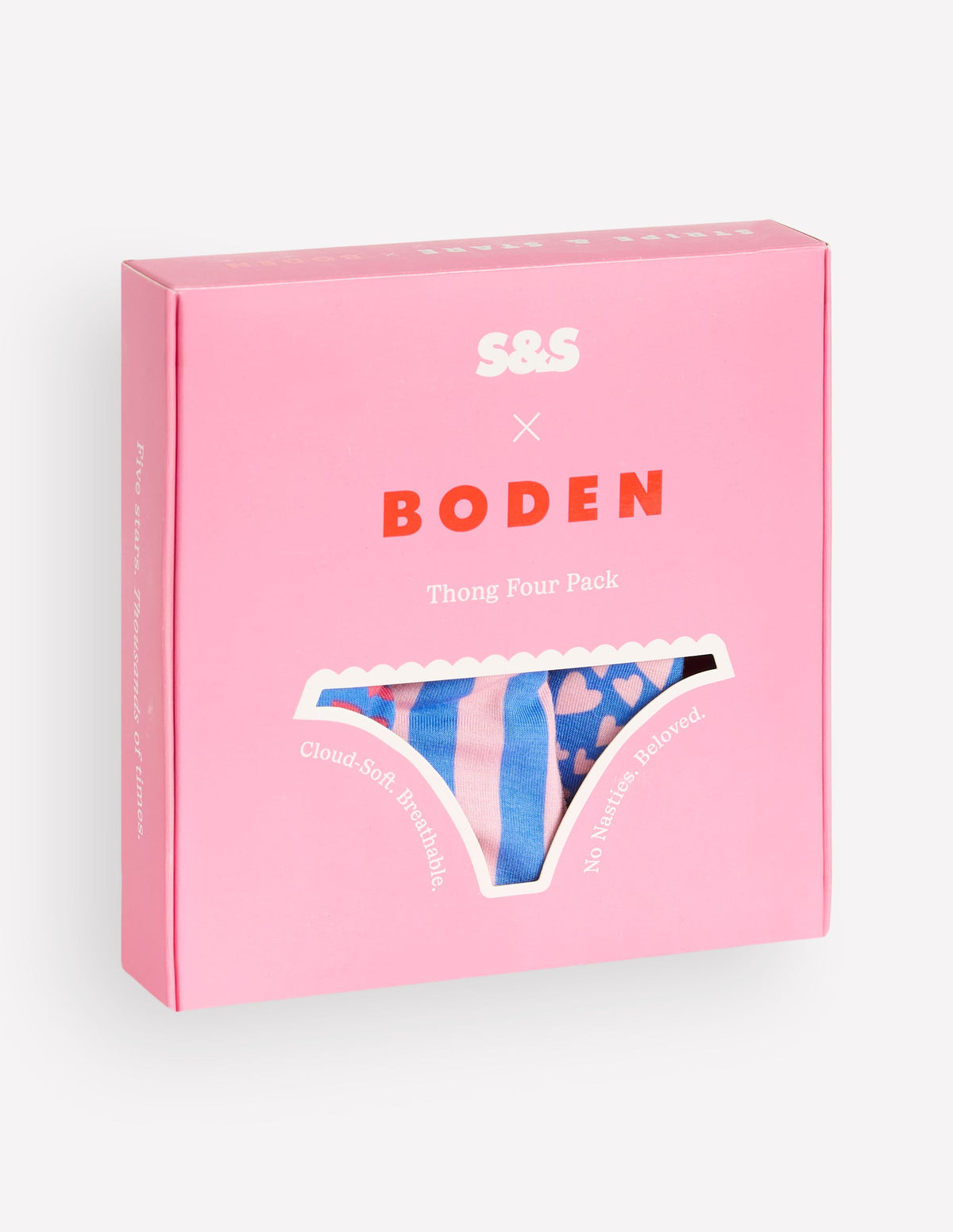 Stripe & Stare Thong 4 Pack-Stripes and Hearts Four Pack - Image 2