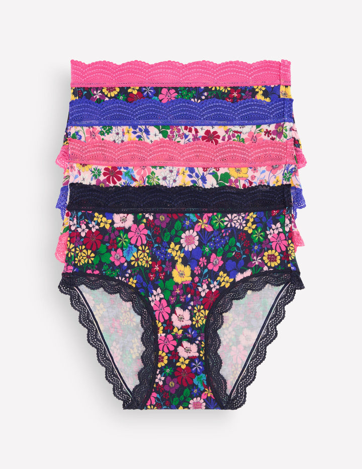 Stripe & Stare High Knickers-Mixed Florals Four Pack