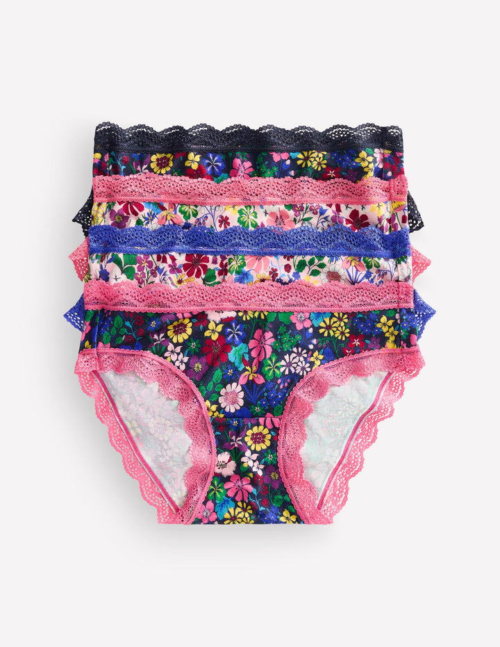 Stripe & Stare High Knickers-Mixed Florals Four Pack
