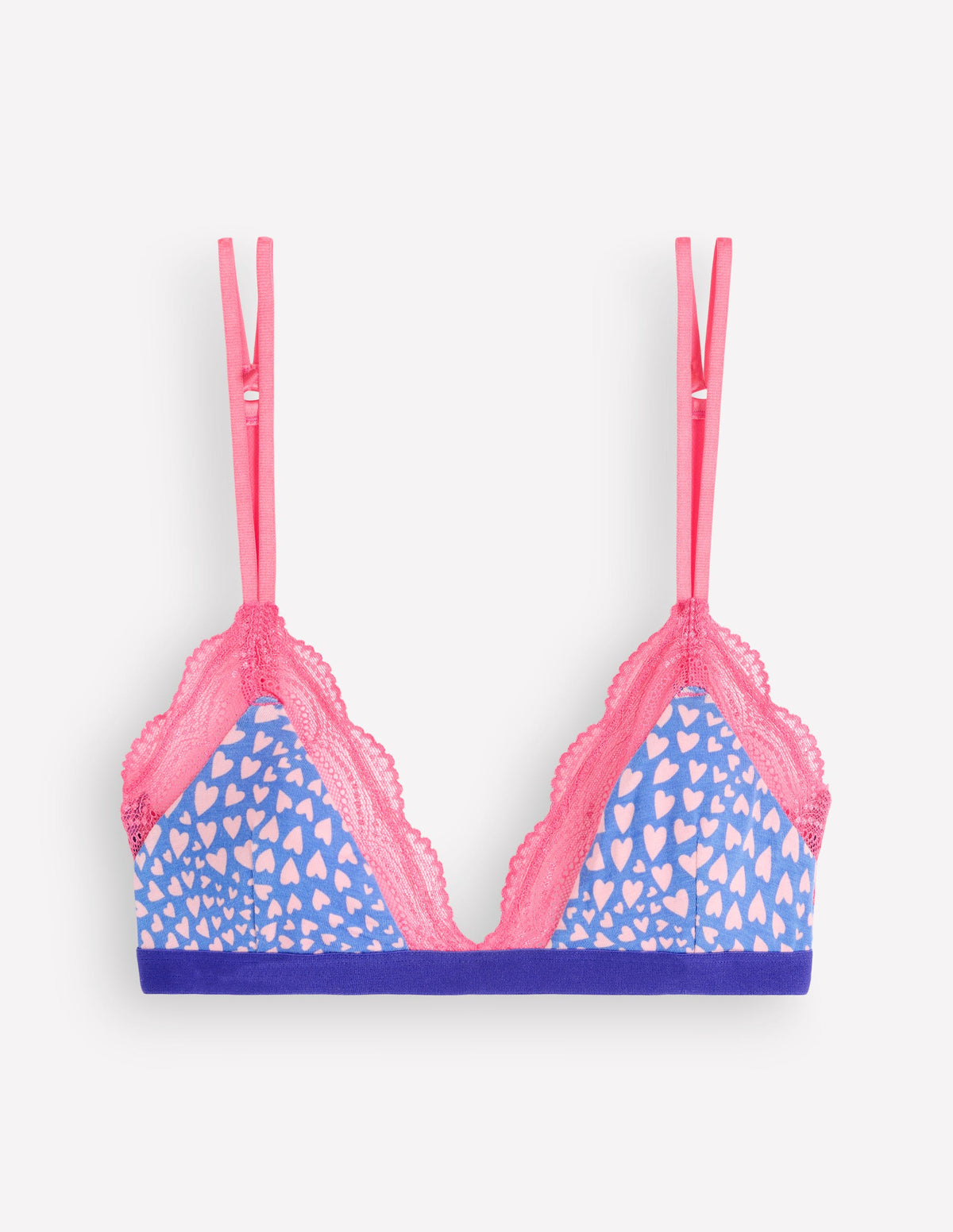 Stripe & Stare Triangle Bra-Hearts-1