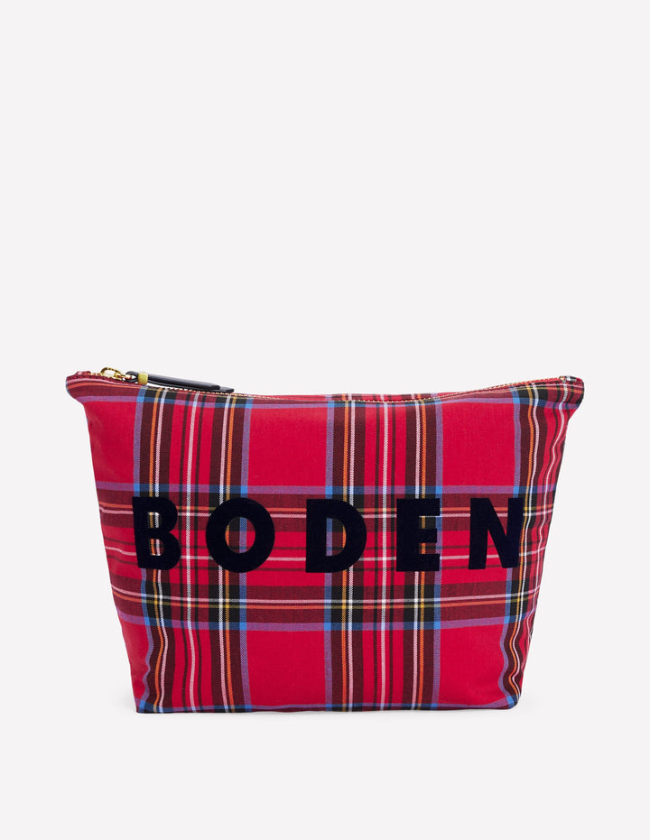 Fabric Pouch-Red Tartan
