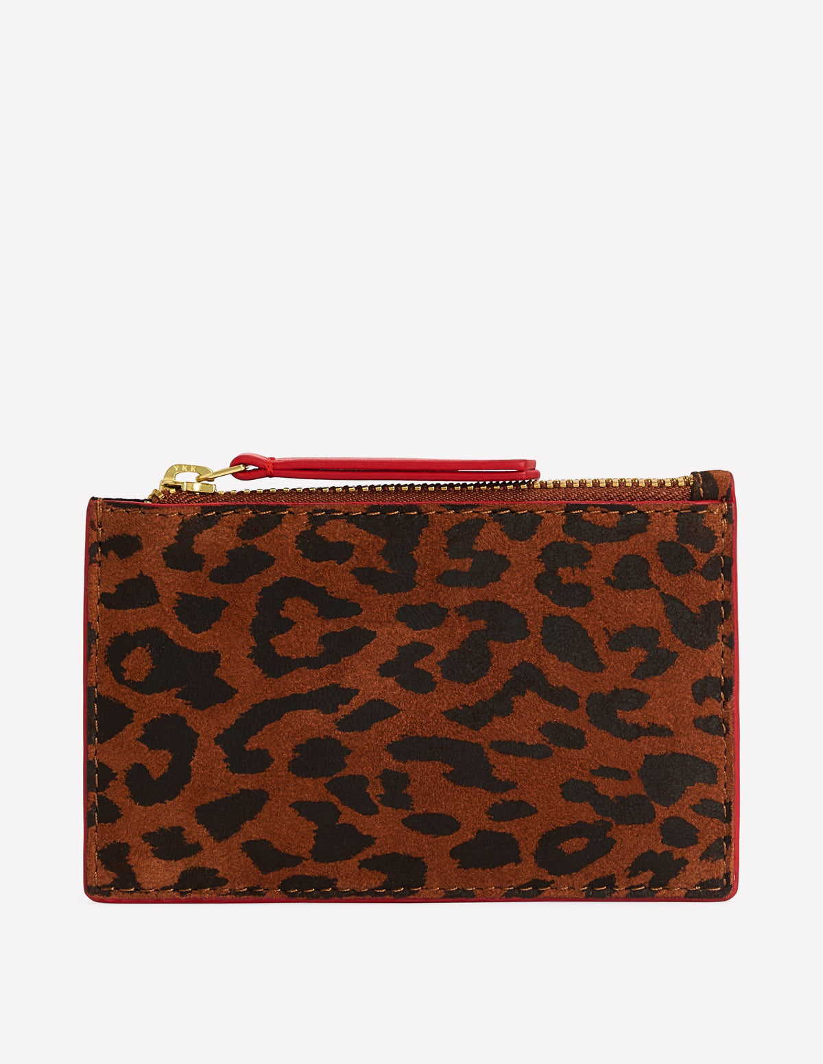 Leather Card Holder-Leopard Printed Suede - Image 1