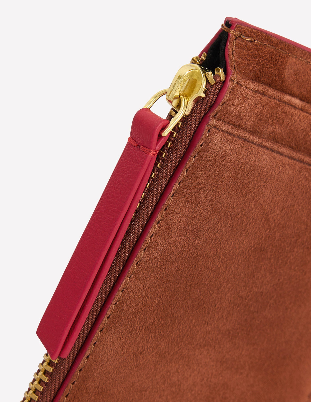 Leather Card Holder-Tan Suede-3