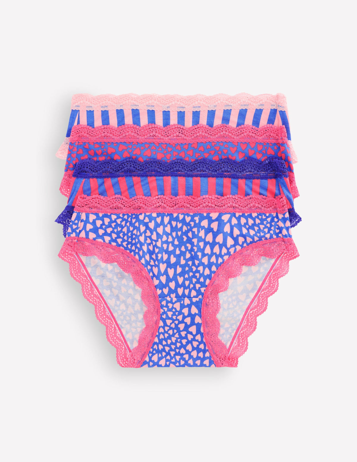 Stripe & Stare Knickers-Stripes and Hearts Four Pack-1