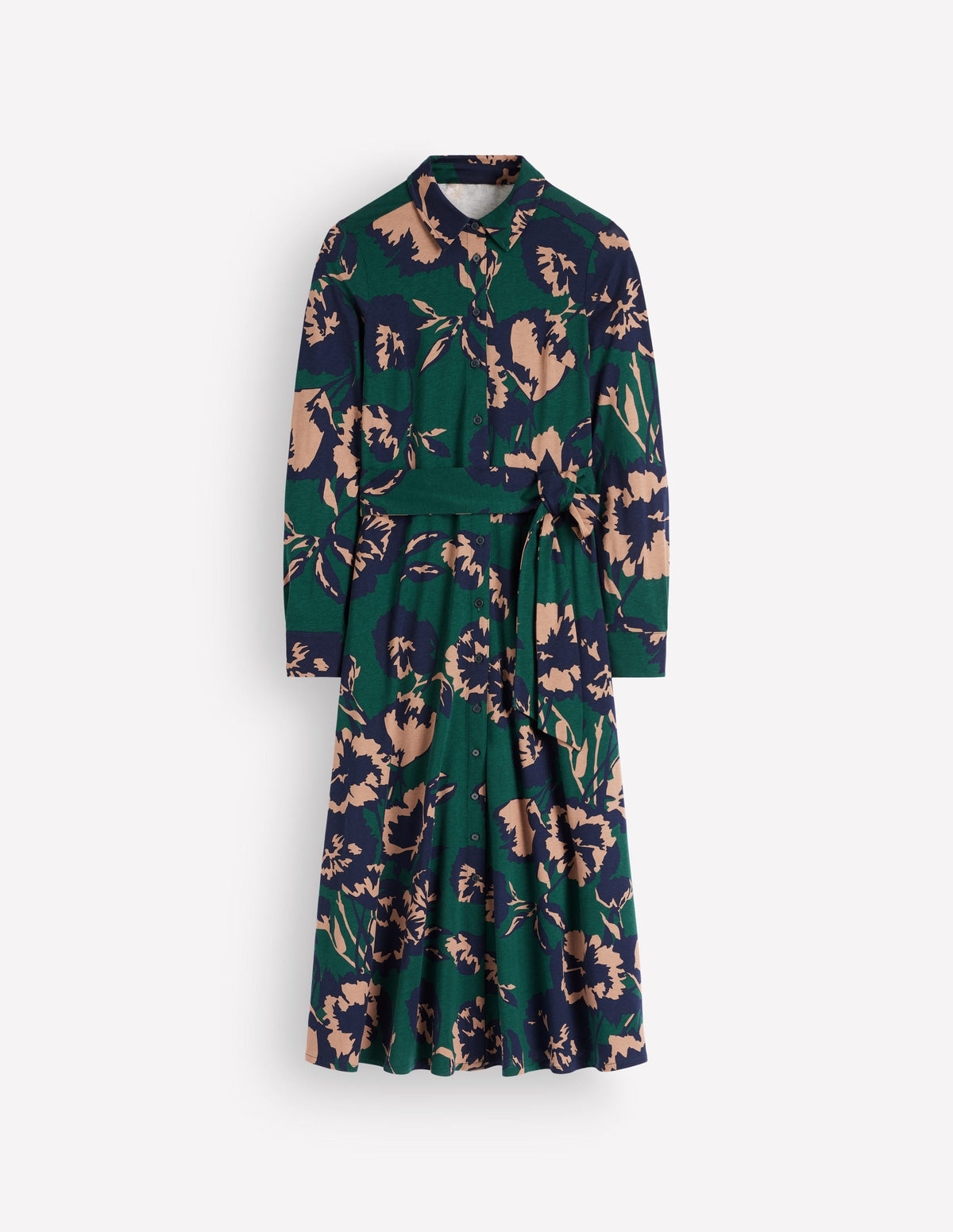 Marcia Jersey Shirt Dress-Sea Moss, Forest Breeze - Image 5