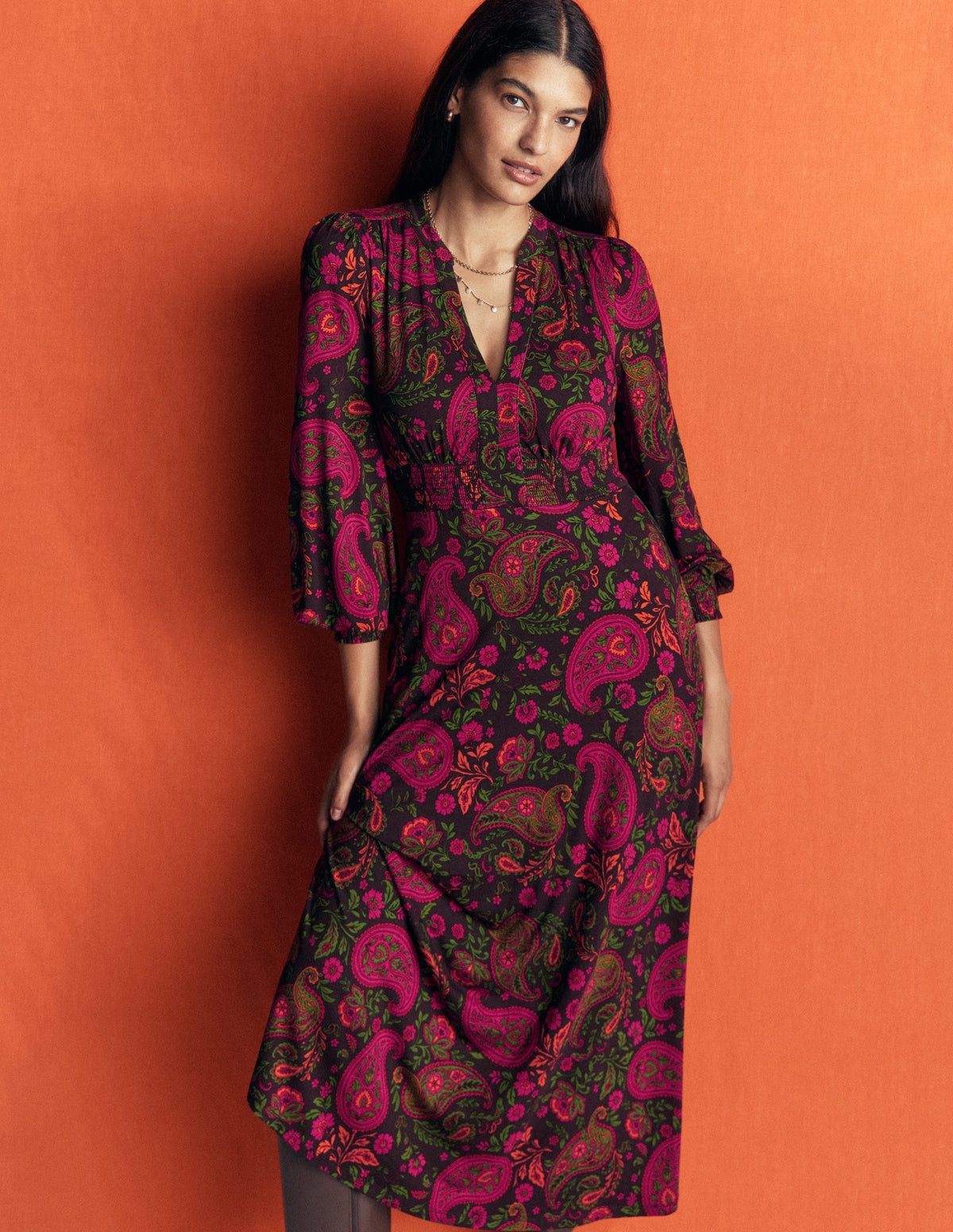 boden jersey midi dress Georgia - Multi, Bohemia Charm Smocked dress