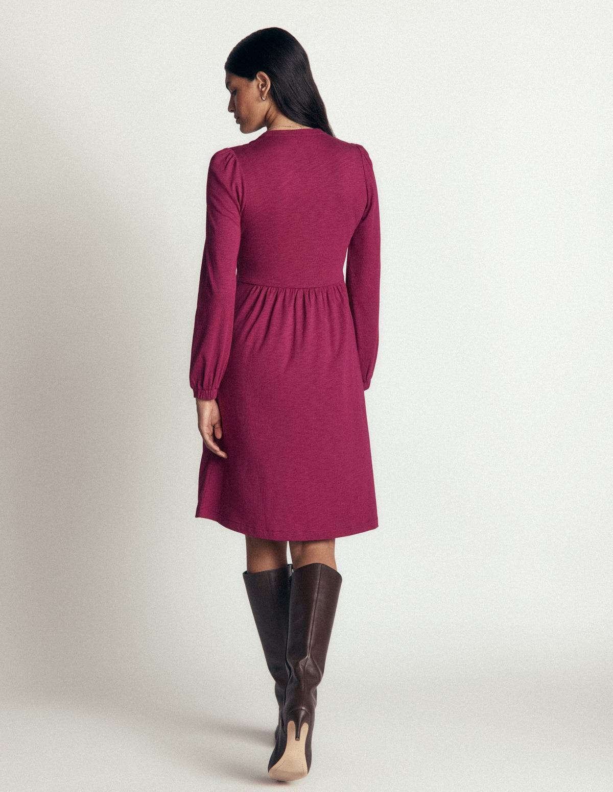 Naomi Relaxed Jersey Dress-Beet Red-3