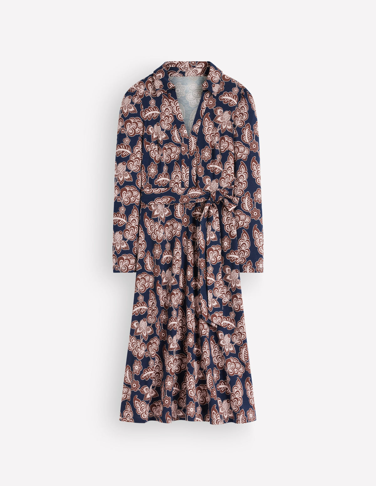 Imogen Collared Jersey Dress-Navy, Tickled Meadows - Image 5