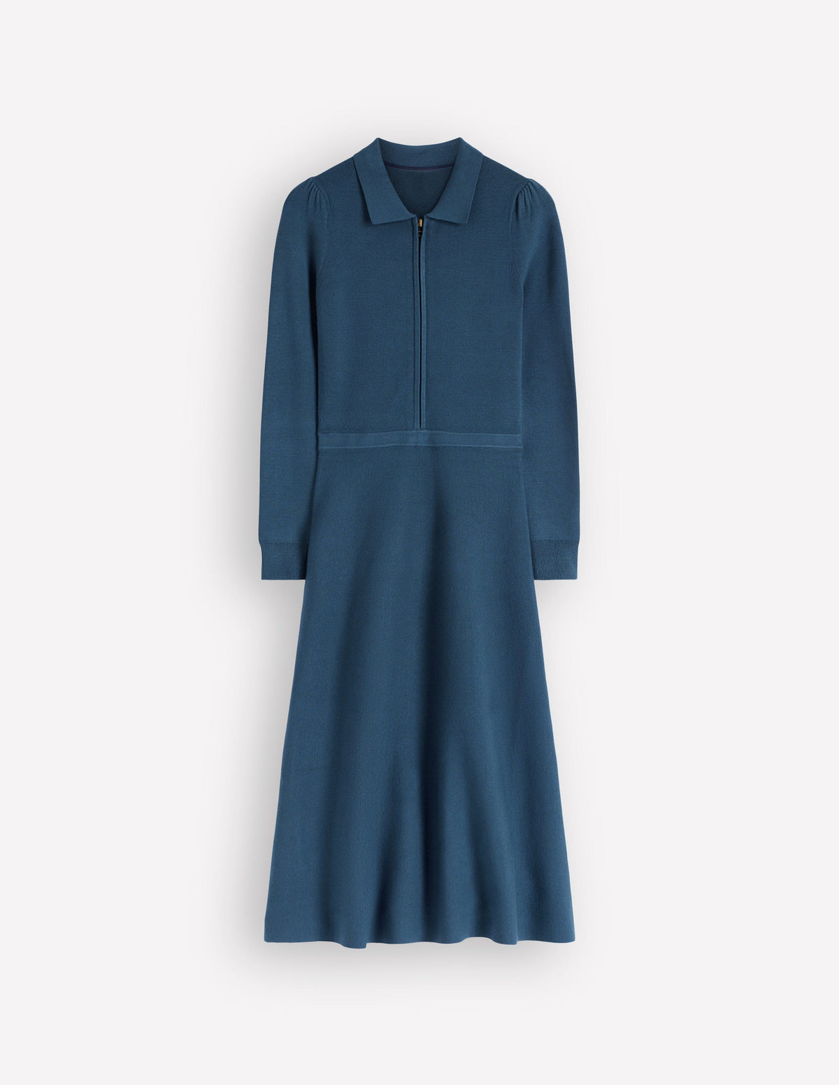 Fiona Zip Front Knitted Dress-Sailor Blue - Image 5