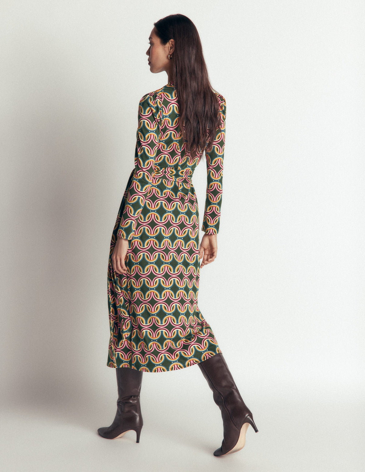 Honor Column Jersey Midi Dress-Duffle Bag, Geo Parade-3