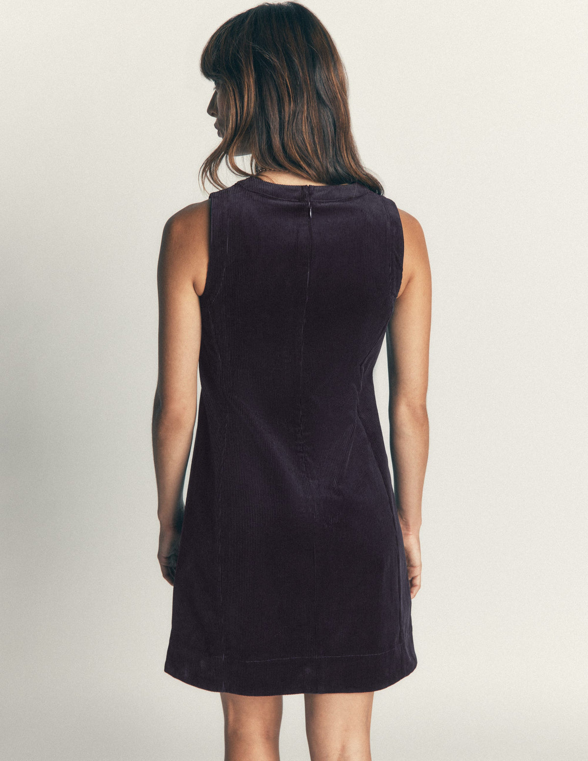 Lou Cord Shift Dress-Navy-3