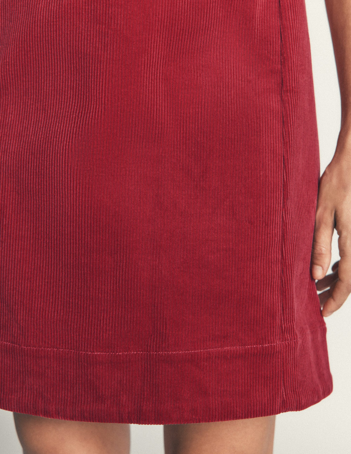 Lou Cord Shift Dress-Crimson Red-2