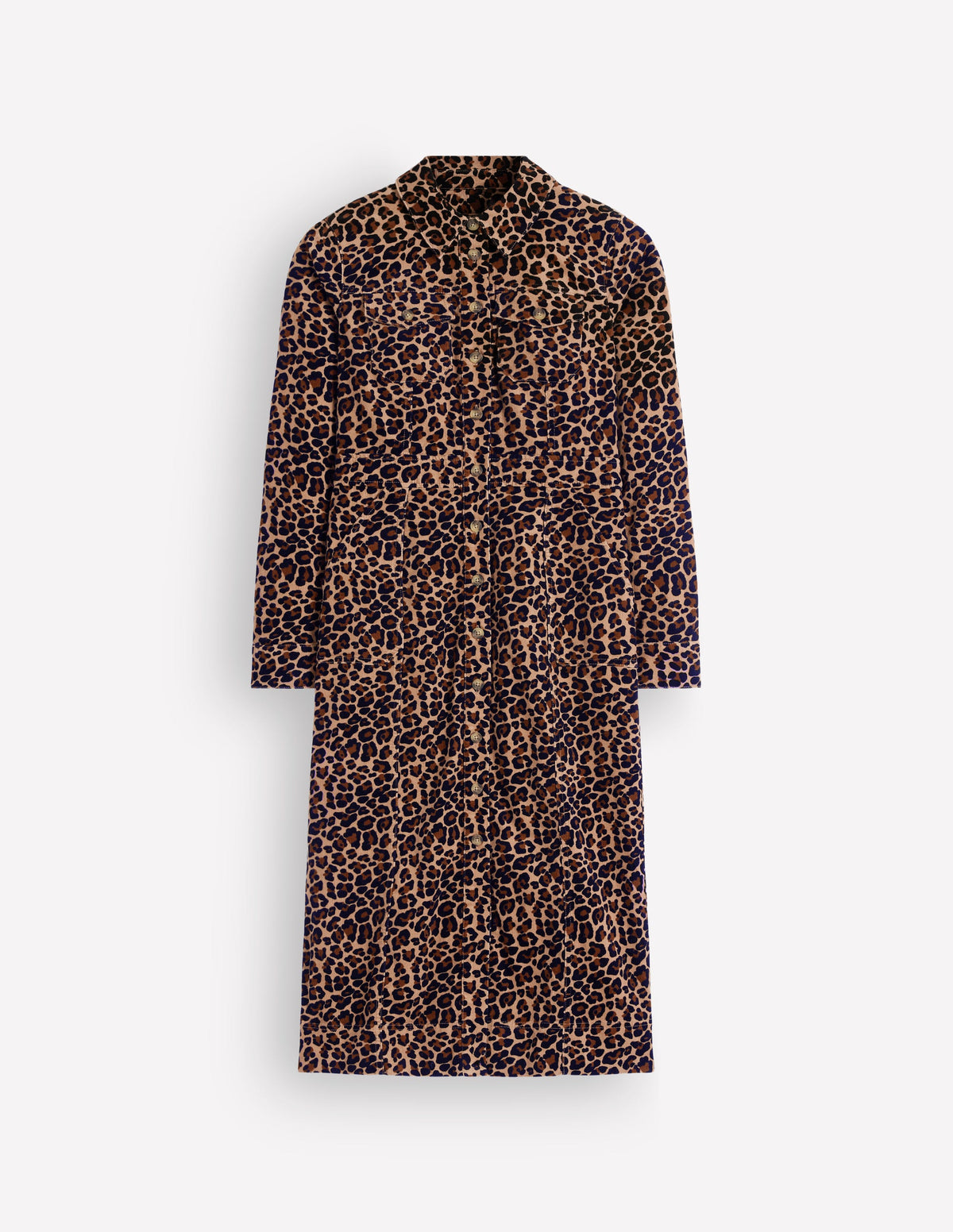 Fleur Cord Midi Dress-Brown, Leopard Fields - Image 6