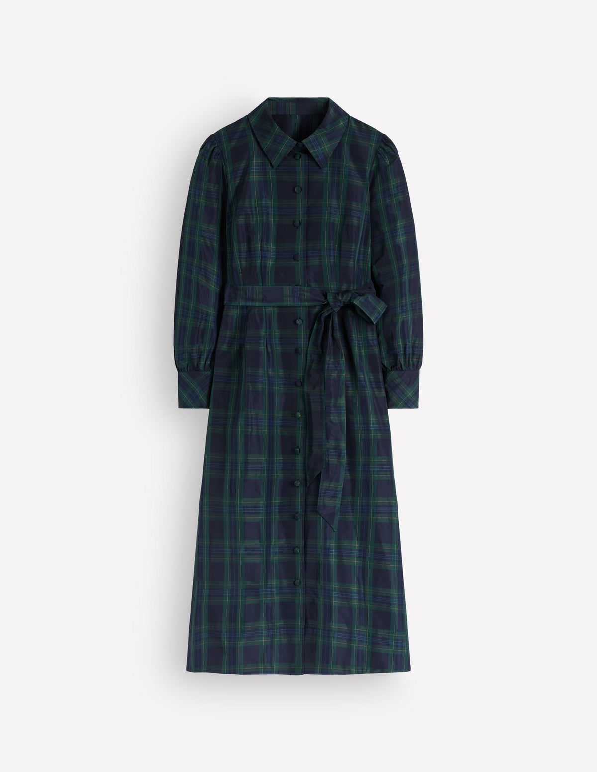 Maeve Occasion Shirt Dress-Navy, Green and Blue Check-7