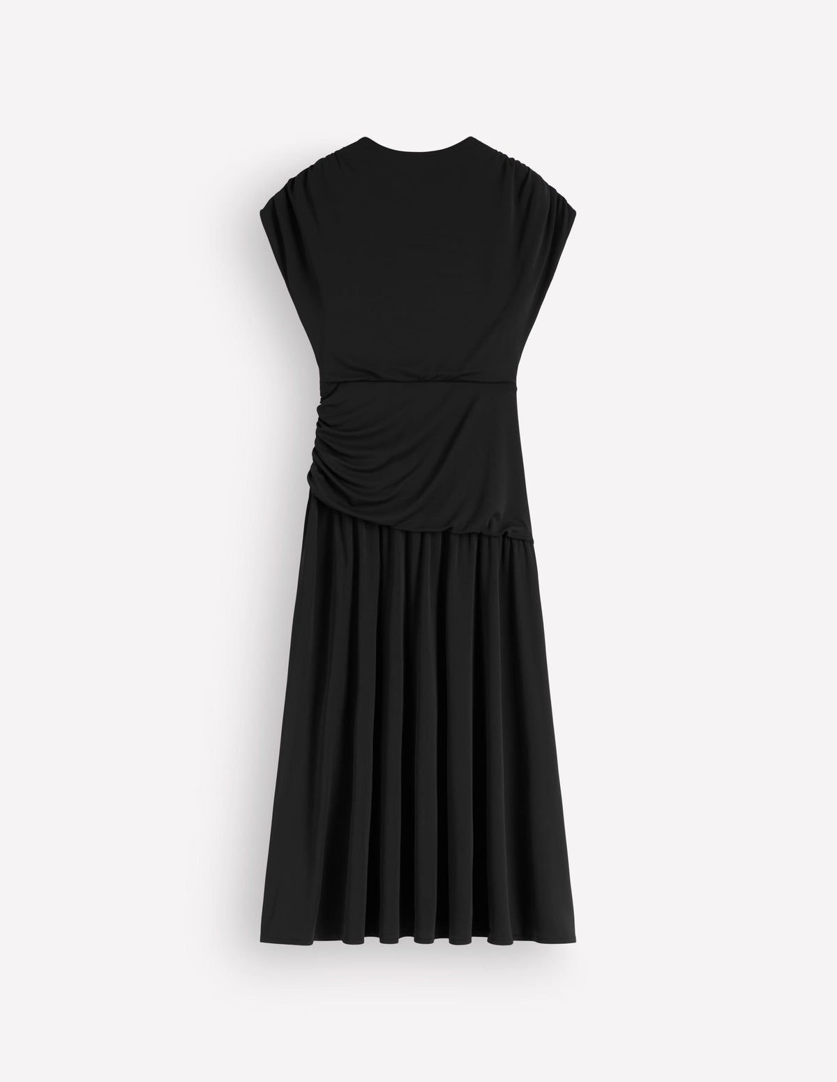 Drape Jersey Crepe Maxi Dress-Black-5