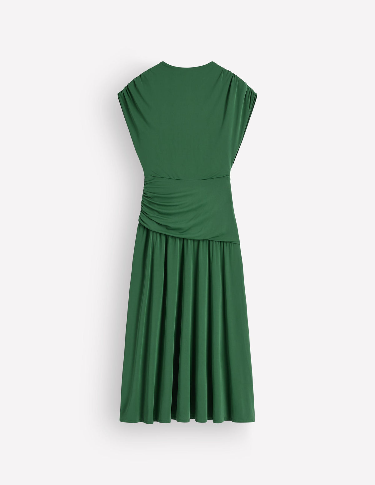 Drape Jersey Crepe Maxi Dress-Hunter Green - Image 9
