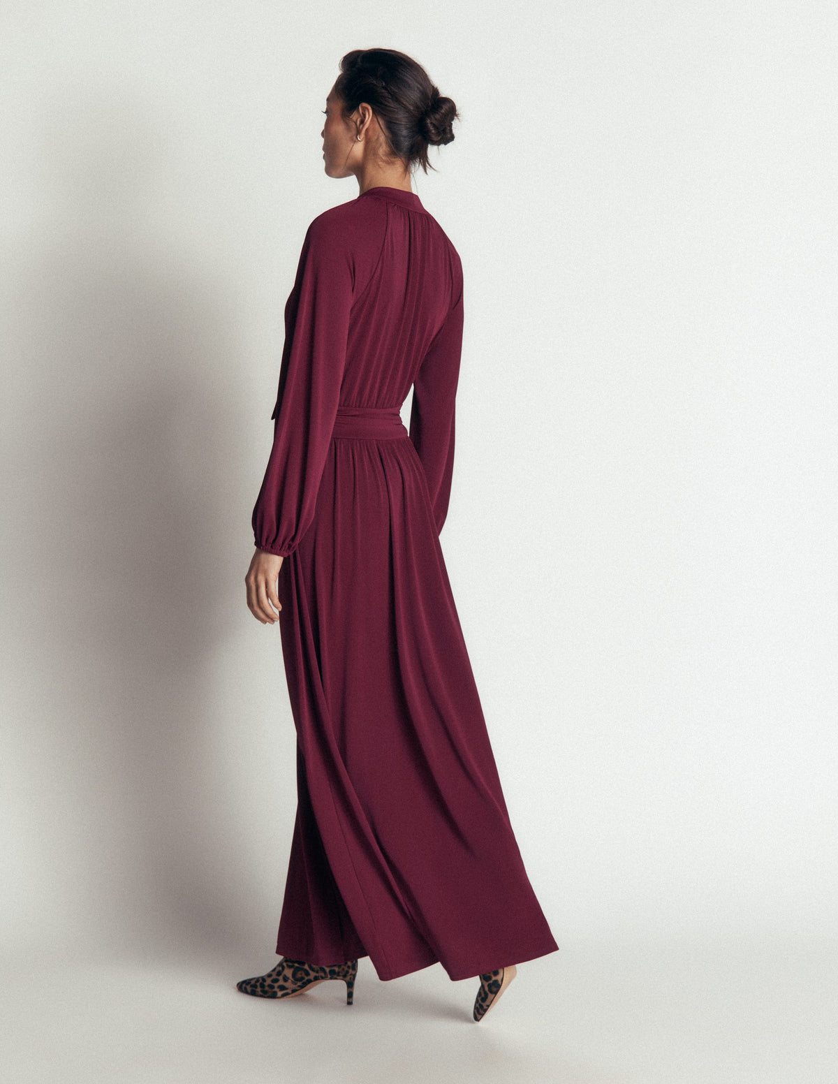 Pussybow Jersey Maxi Dress-Deep Wisteria - Image 3