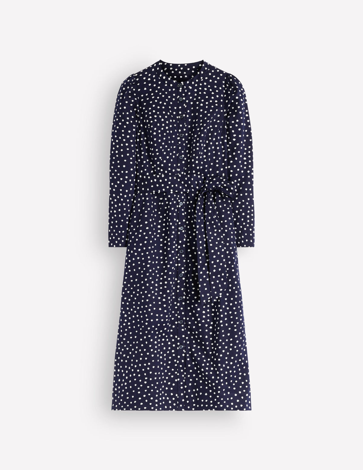 Louise Midi Shirt Dress-French Navy, Painted Dot-5
