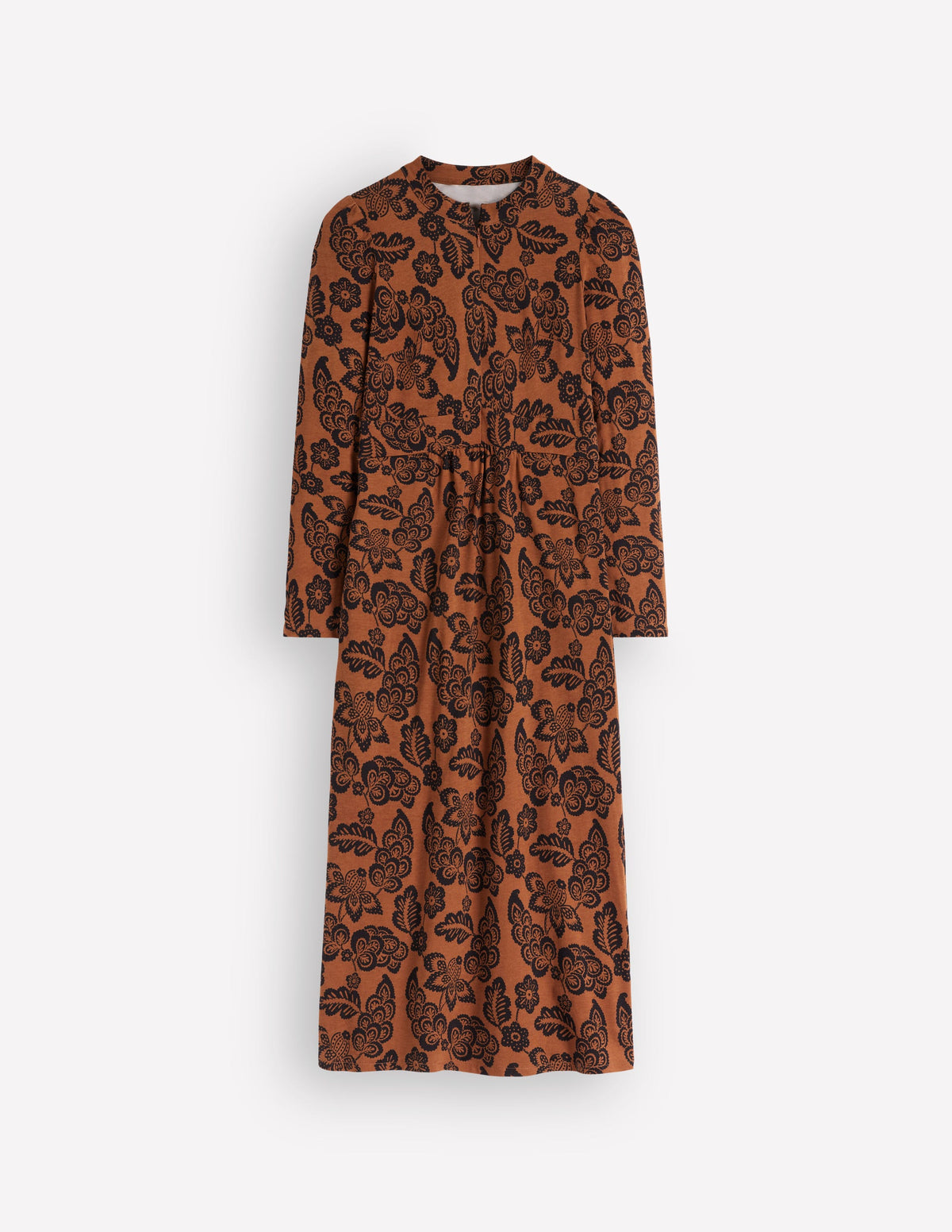 Hope Zip Detail Jersey Dress-Russet, Tickled Meadows - Image 6