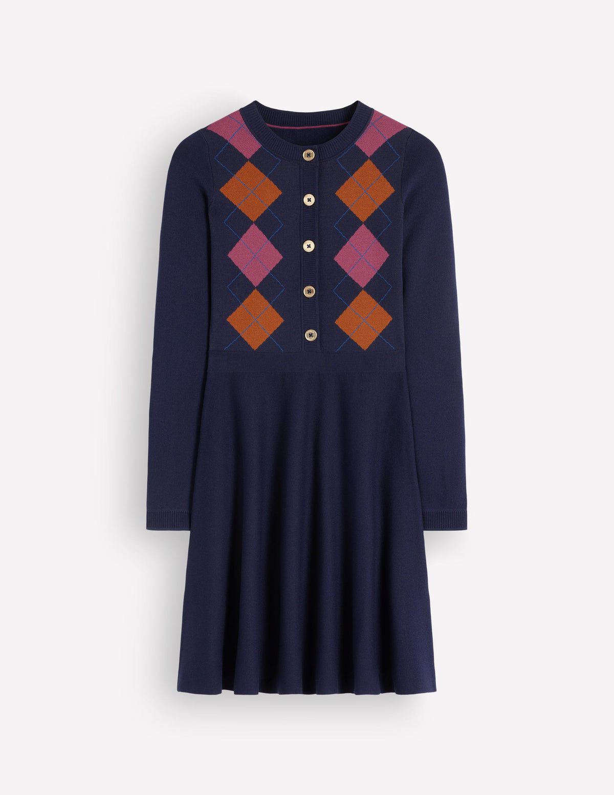 boden knitted dress Crew Neck Jacquard - Navy Jacquard cotton-kimono 51% Polyester Multicolor Stripe Knit Top Select Shoes Size:43