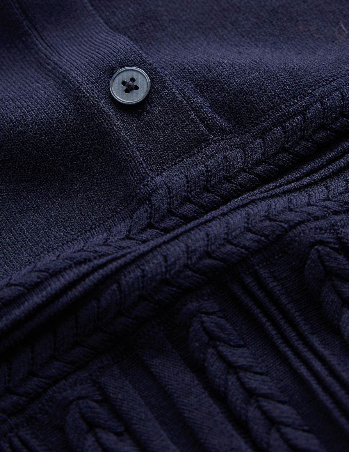 Cable Stitch Knitted Dress-Navy-7