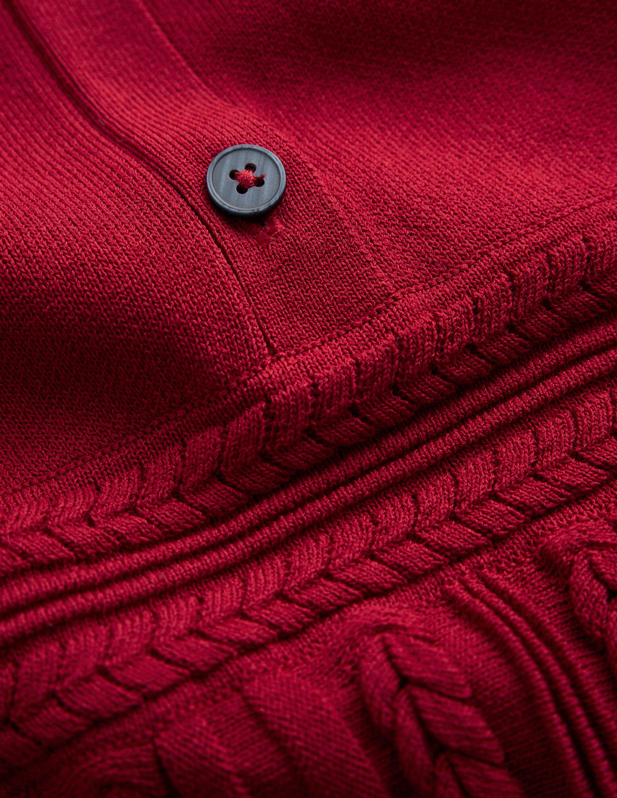 Cable Stitch Knitted Dress-Crimson Red-7