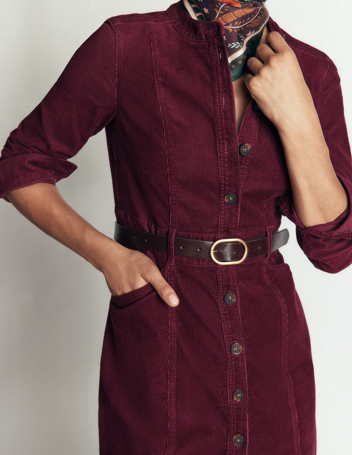 Zara Cord Short Dress-Deep Wisteria-2