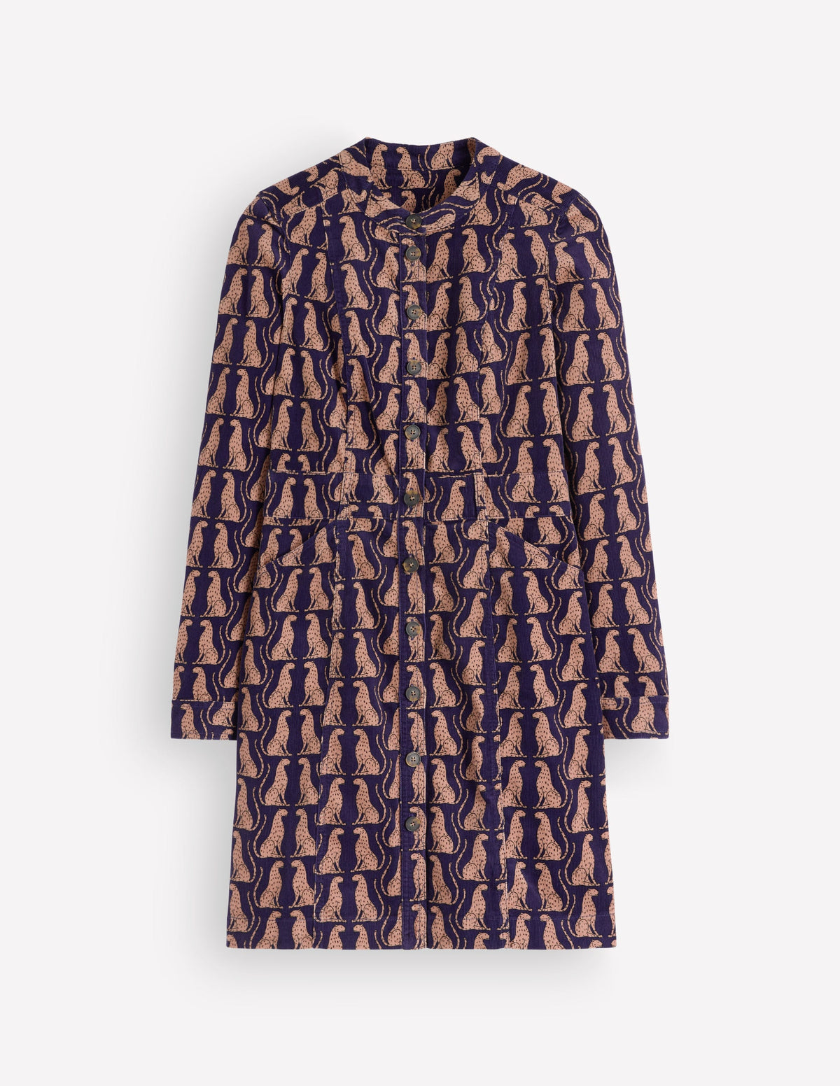 Zara Cord Short Dress-Zodiac Purple, Patient Leopard - Image 5