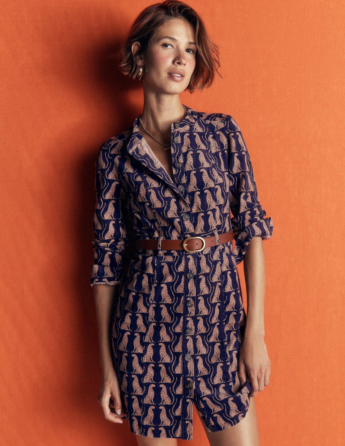 Zara Cord Short Dress-Zodiac Purple, Patient Leopard-1