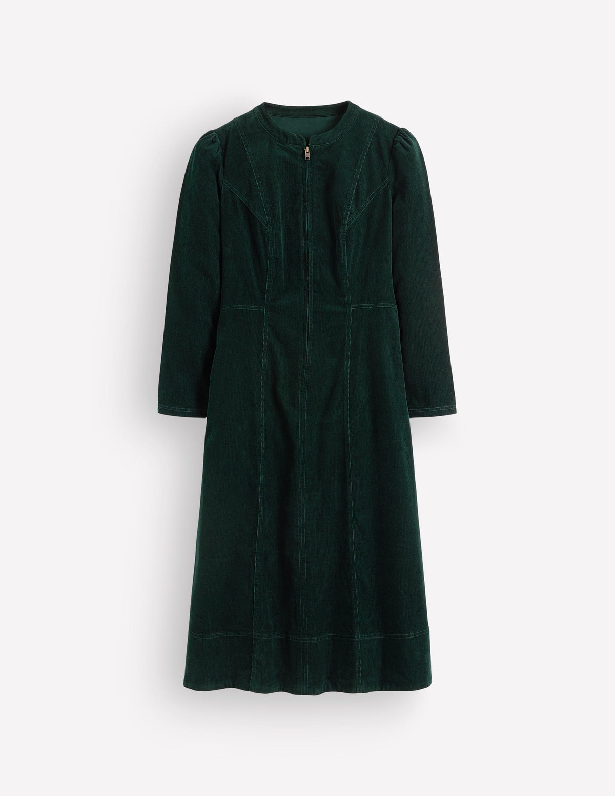Una Cord Midi Dress-Midnight Emerald-5