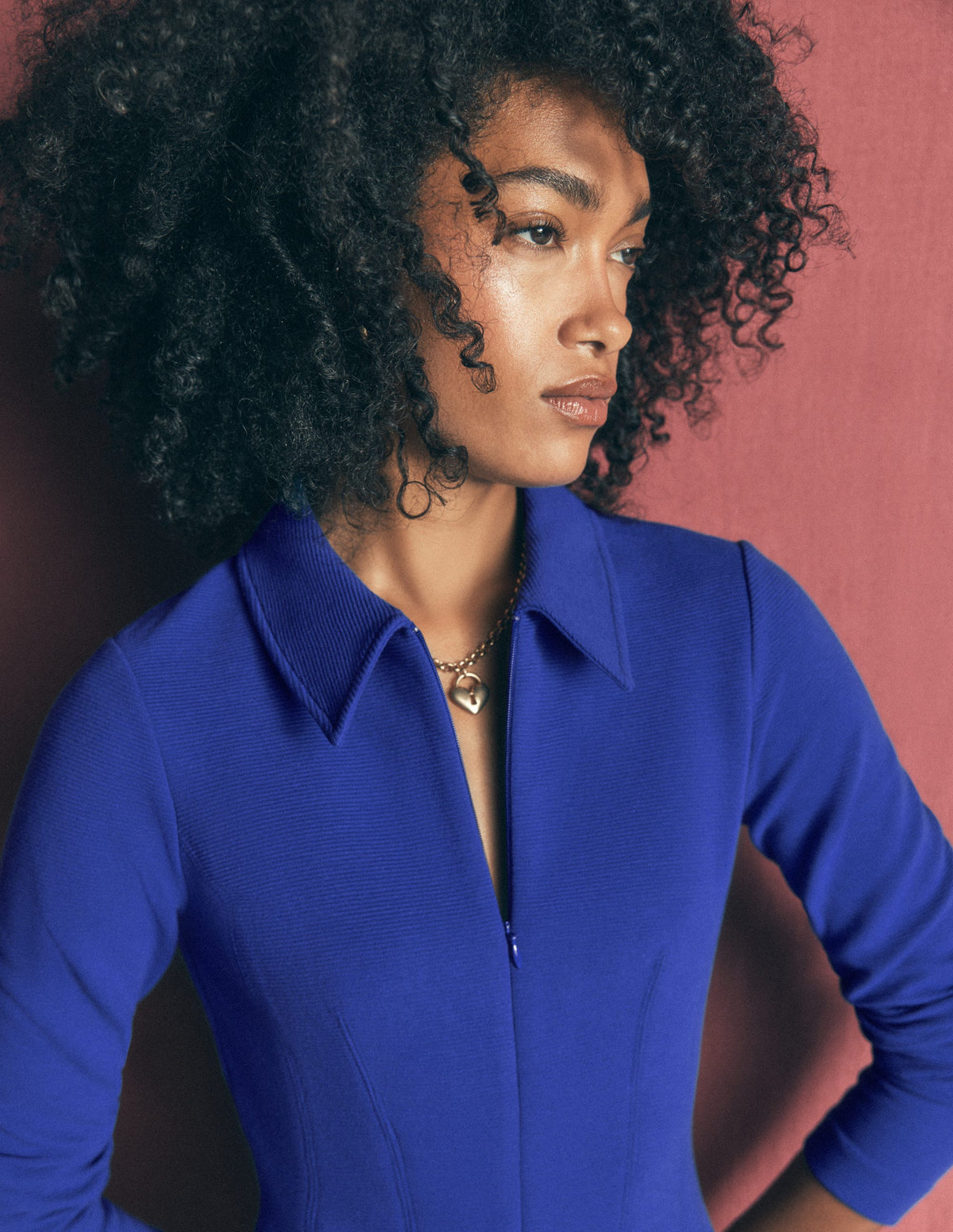 Nia Ottoman Long Sleeve Dress-Bright Blue-2