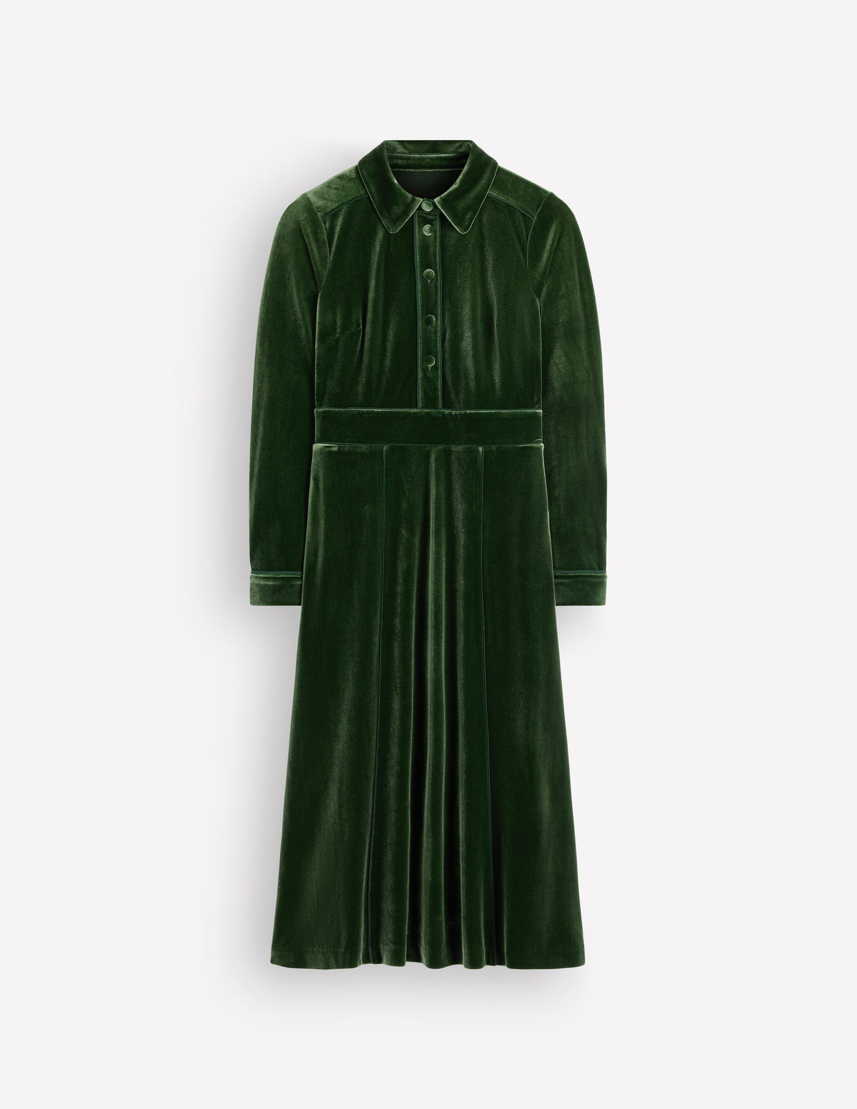 Etta Piping Velvet Dress-Douglas Fir - Image 8