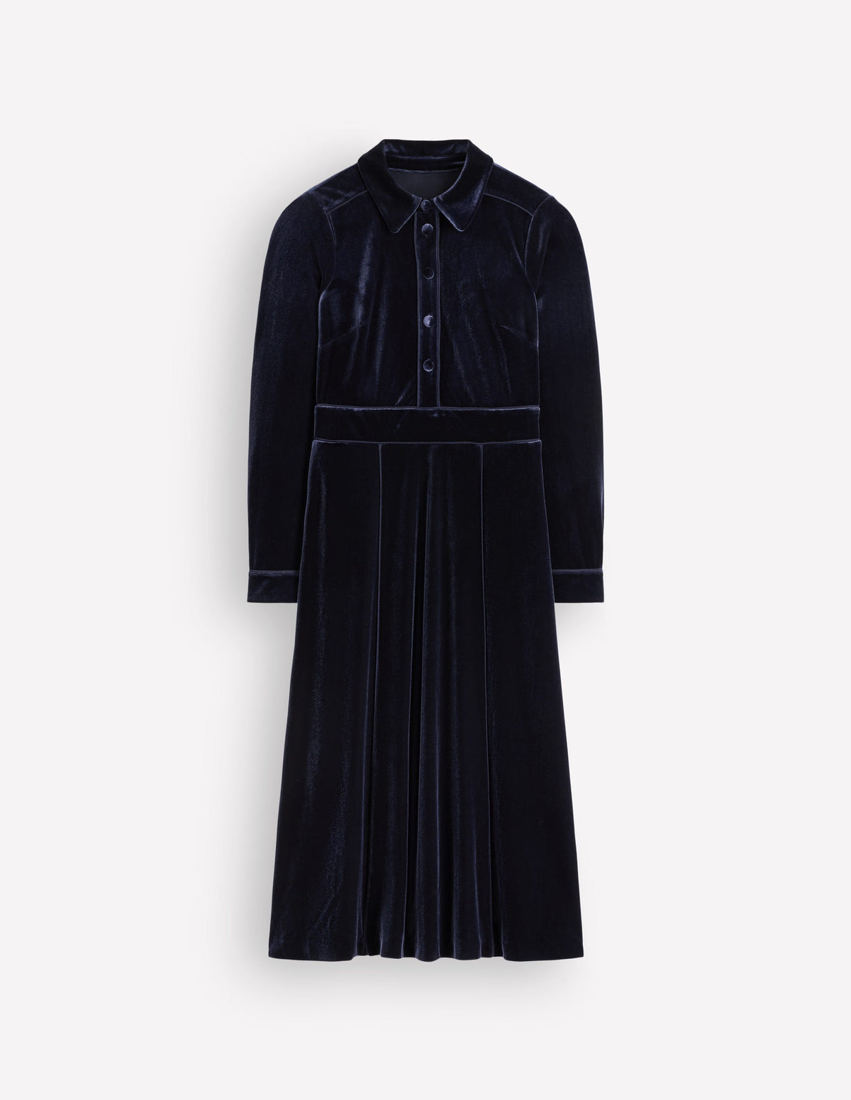 Etta Piping Velvet Dress-Navy-5