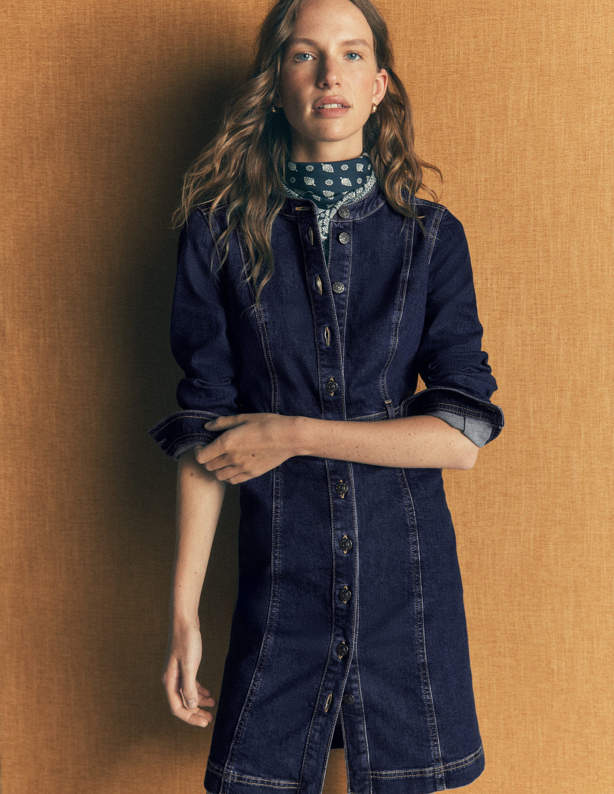 Zara Denim Short Dress-Dark Vintage-2