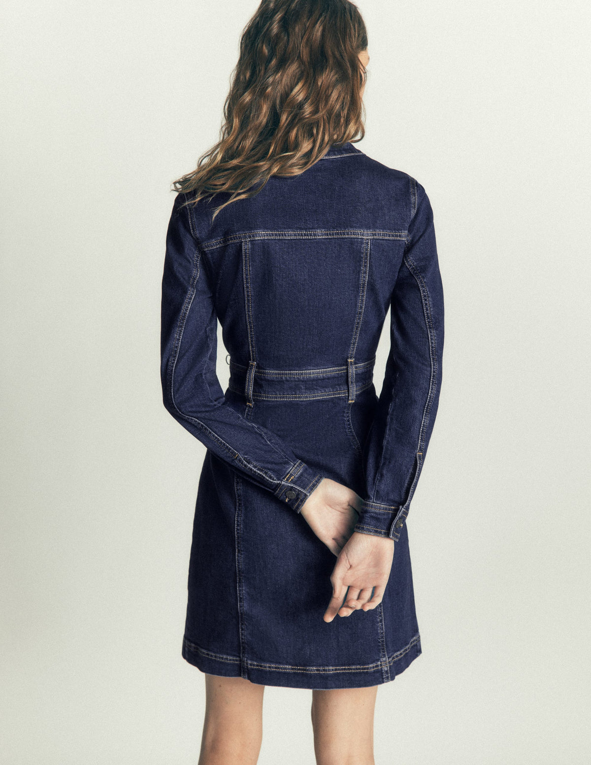 Zara Denim Short Dress-Dark Vintage - Image 4