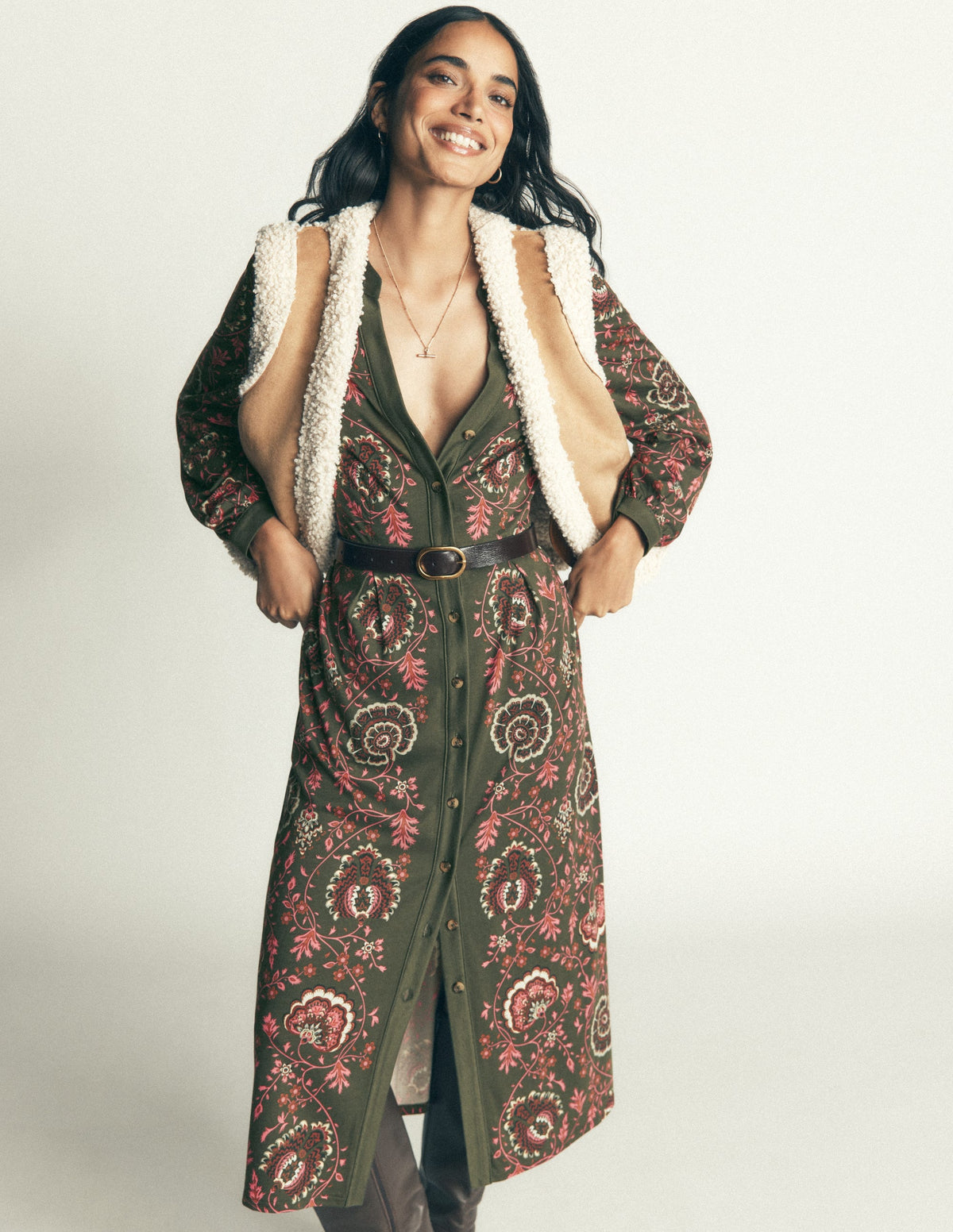 Juliet Jersey Midi Dress-Duffle Bag, Sprouting Vine-5