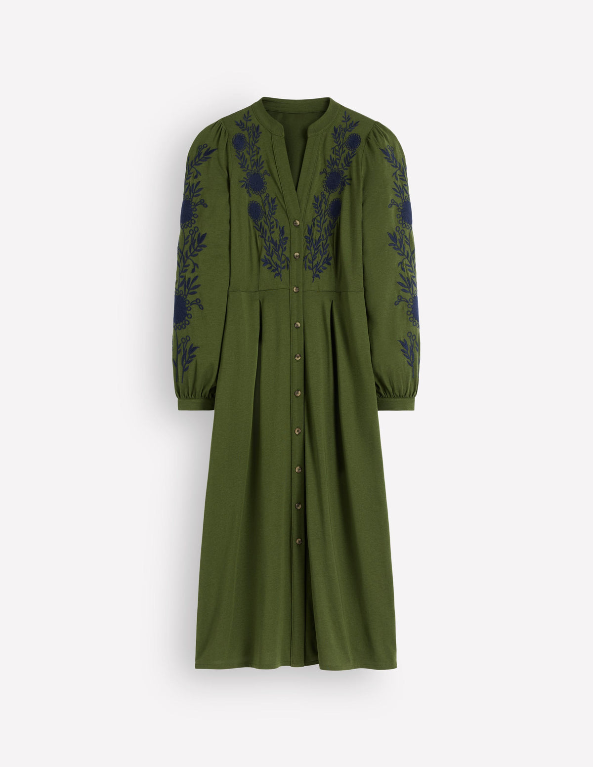 Juliet Jersey Midi Dress-Brunswick Green Embroidery - Image 7