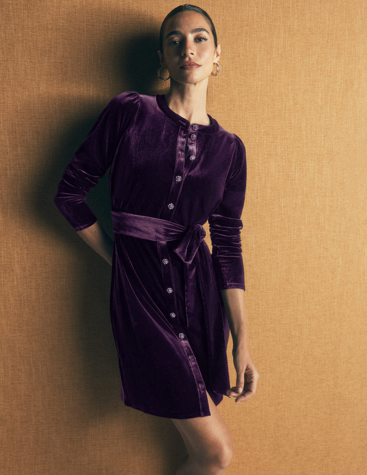 Honor Short Velvet Dress-Nightshade-2
