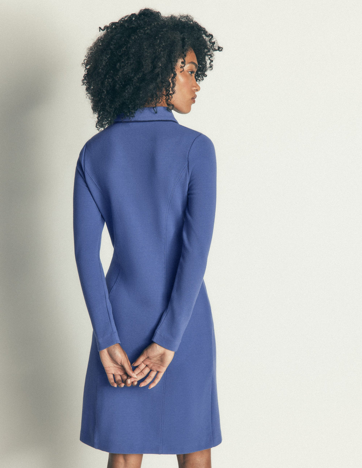 Catrin Shift Ottoman Dress-Denim Blue - Image 3